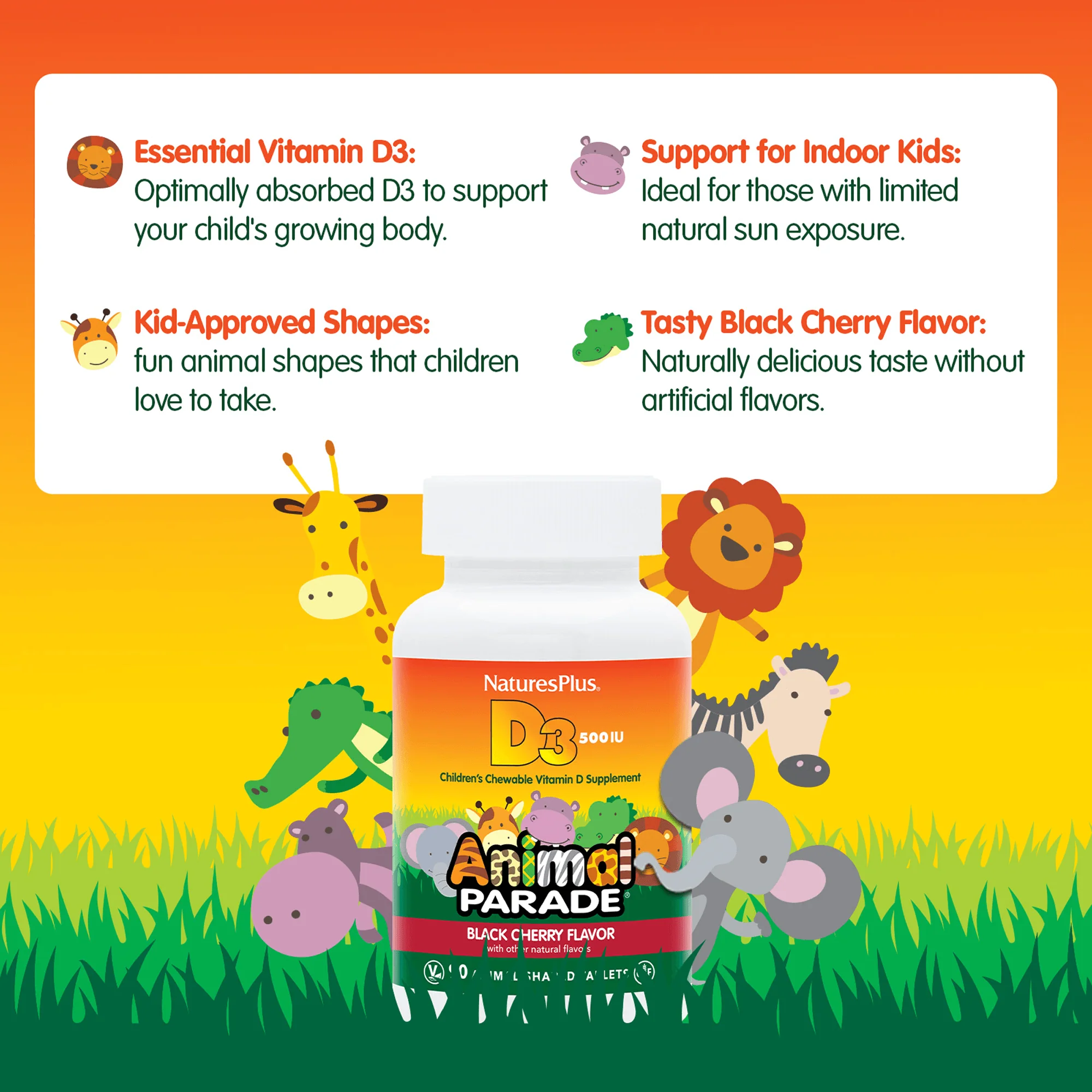 Animal Parade® D3 500 IU Children’s Chewables - Image 4