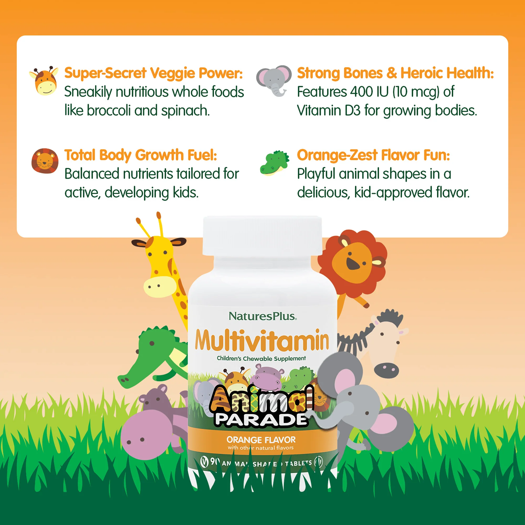 Animal Parade® Multivitamin Children’s Chewables - Orange - Image 4