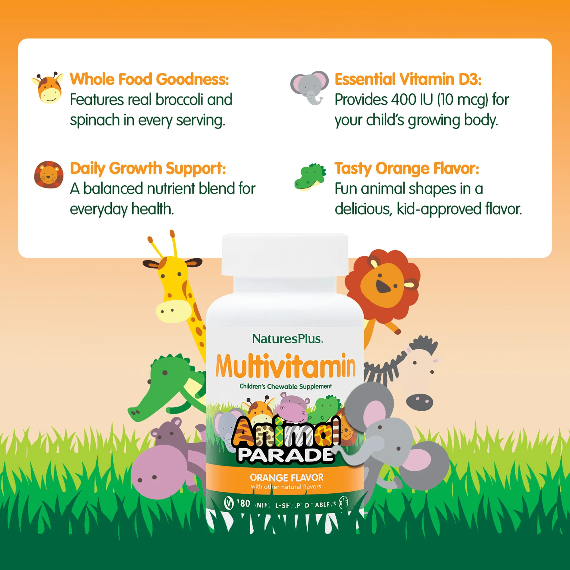 Animal Parade® Multivitamin Children’s Chewables - Orange - Image 9