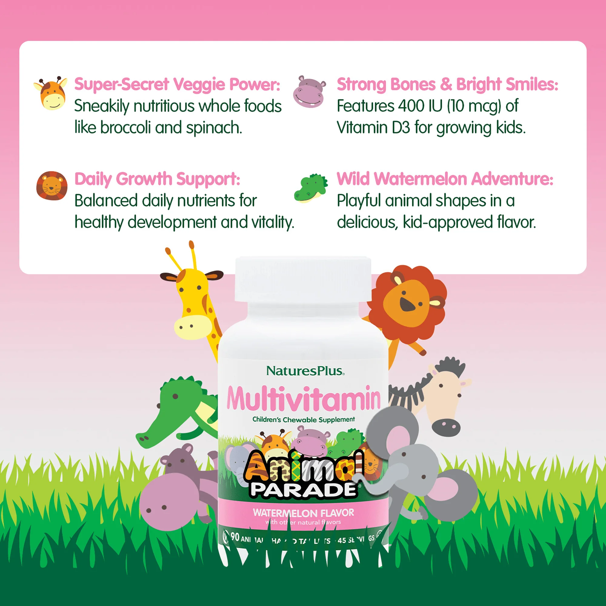 Animal Parade® Multivitamin Children’s Chewables - Watermelon - Image 4
