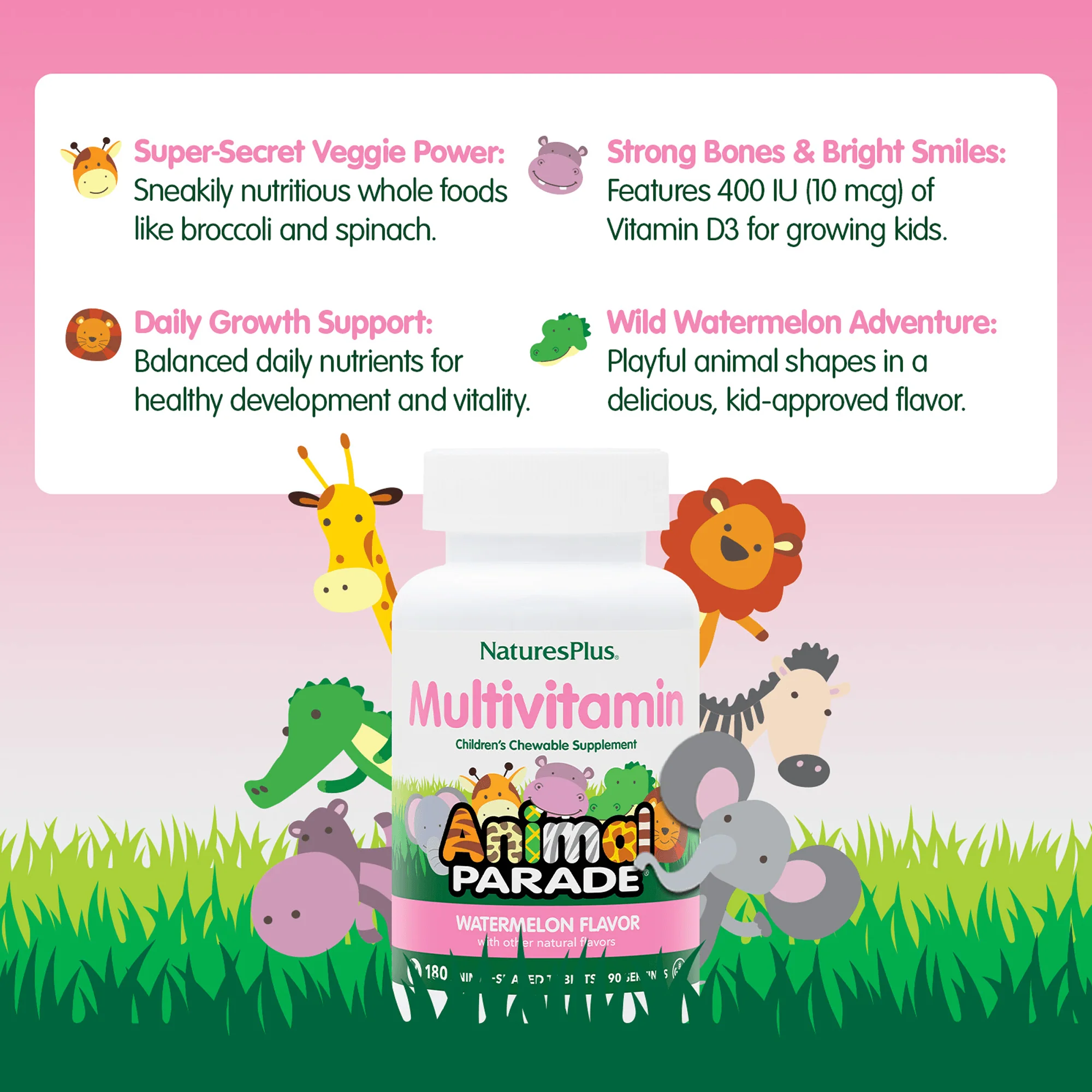 Animal Parade® Multivitamin Children’s Chewables - Watermelon - Image 9