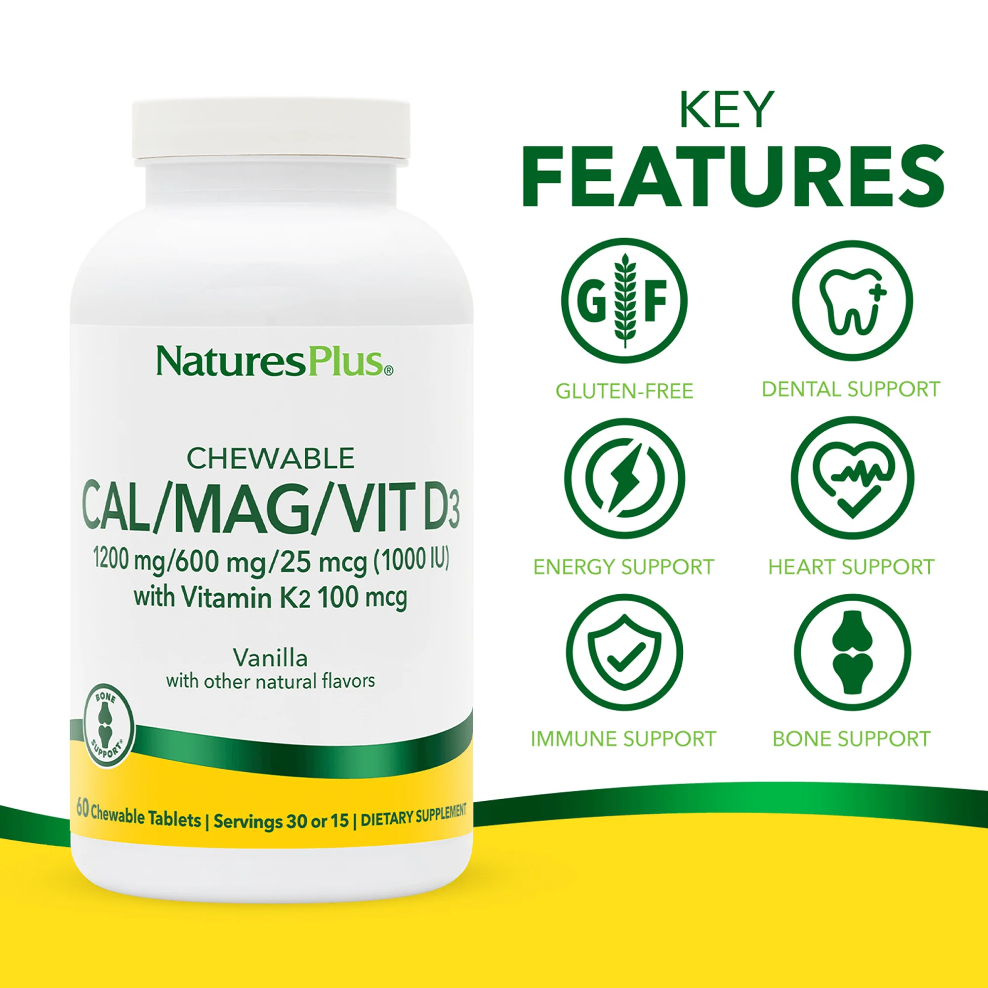 Calcium/Magnesium/Vitamin D3 with Vitamin K2 Chewables - Vanilla - Image 4