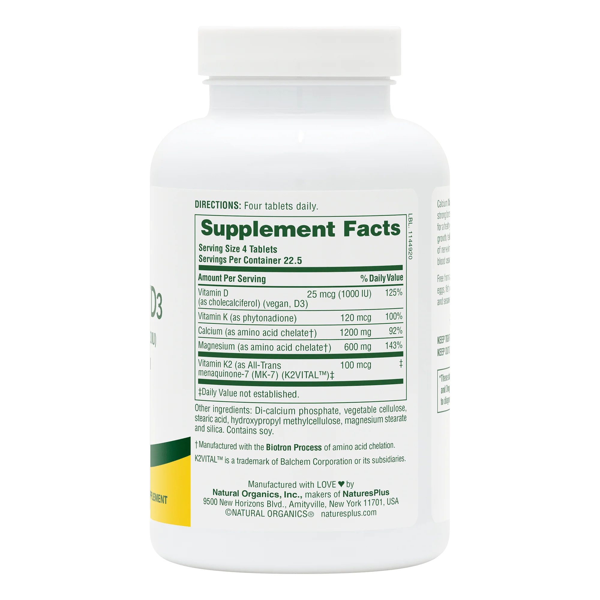 Calcium/Magnesium/Vitamin D3 with Vitamin K2 Tablets - Image 2