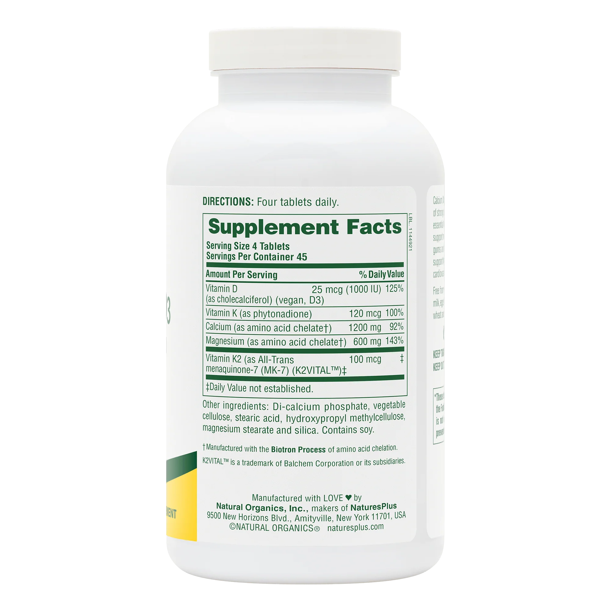 Calcium/Magnesium/Vitamin D3 with Vitamin K2 Tablets - Image 7