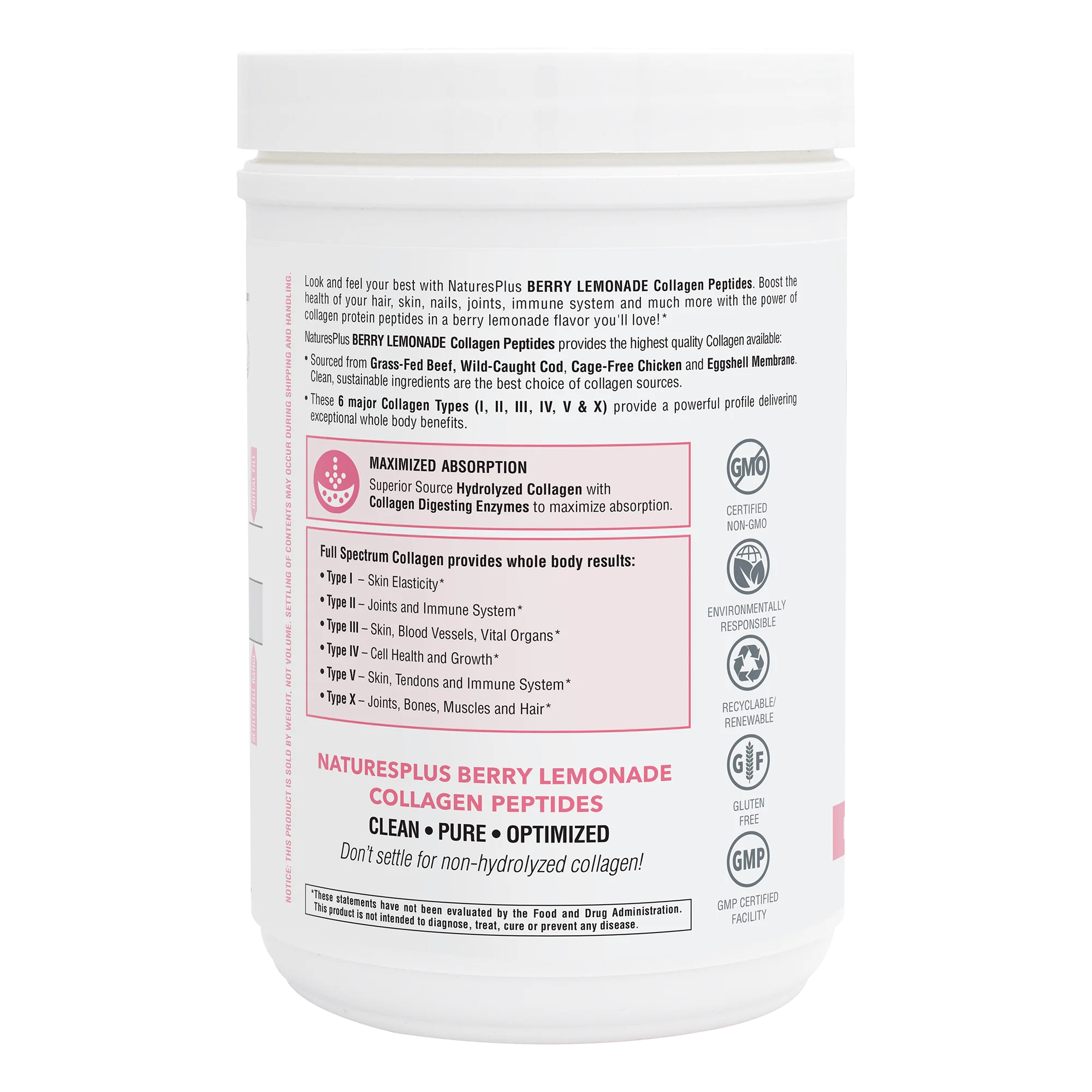 Collagen Peptides Berry Lemonade - Image 3
