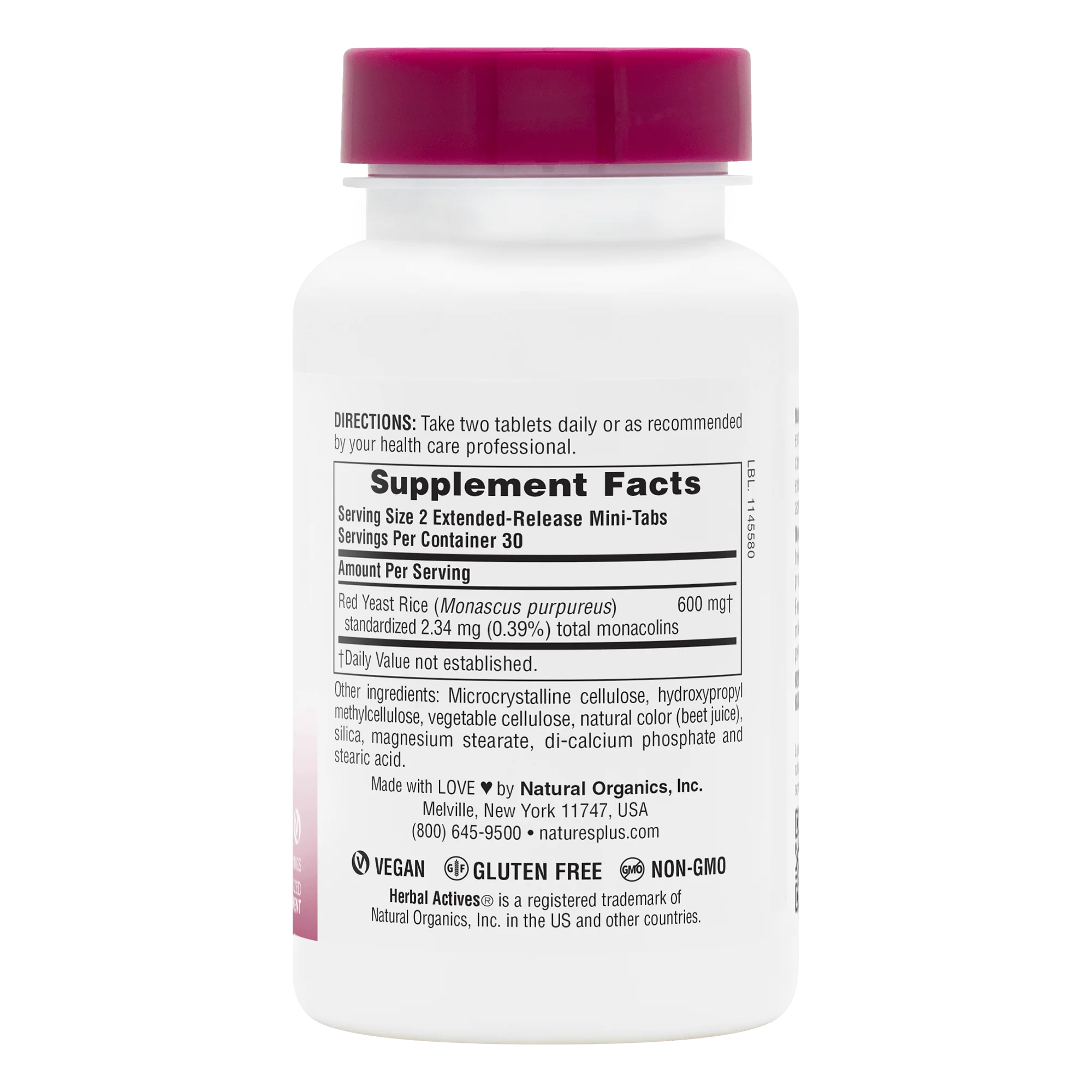 Herbal Actives Red Yeast Rice Extended Release Mini-Tabs - Image 2