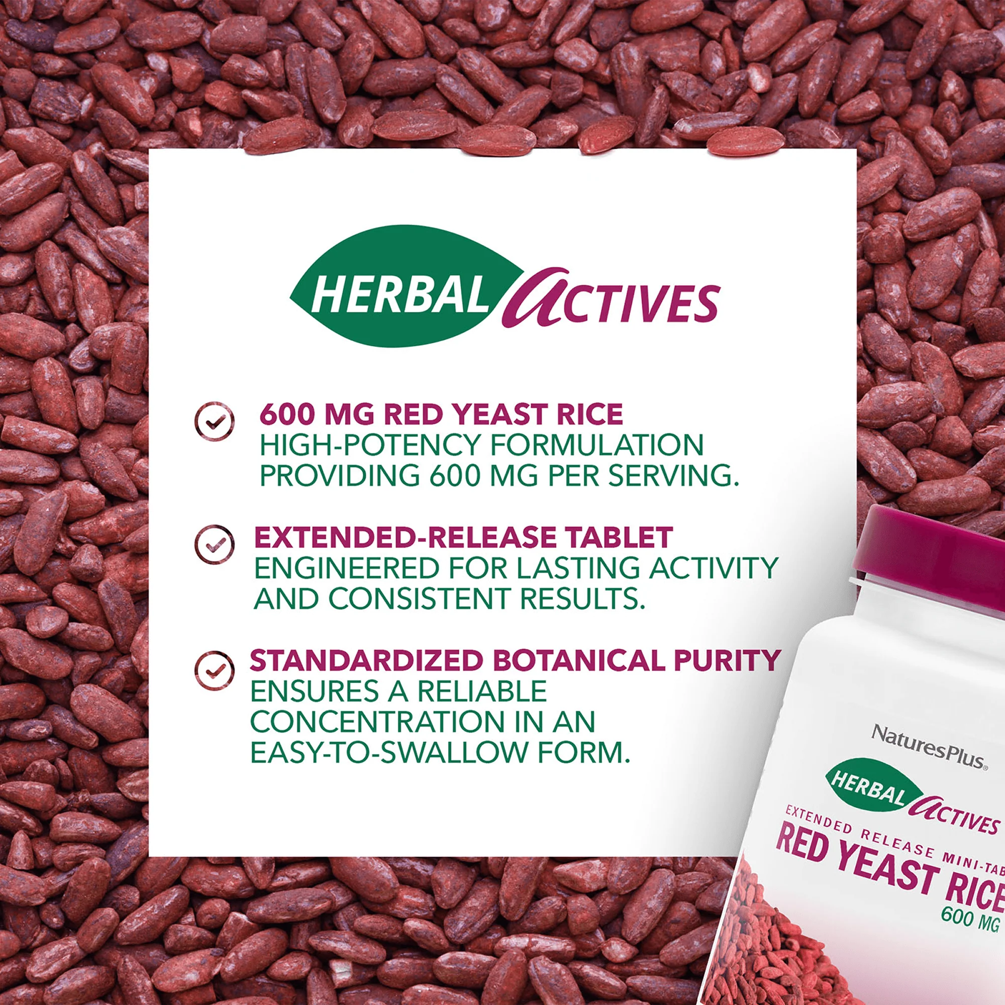 Herbal Actives Red Yeast Rice Extended Release Mini-Tabs - Image 4