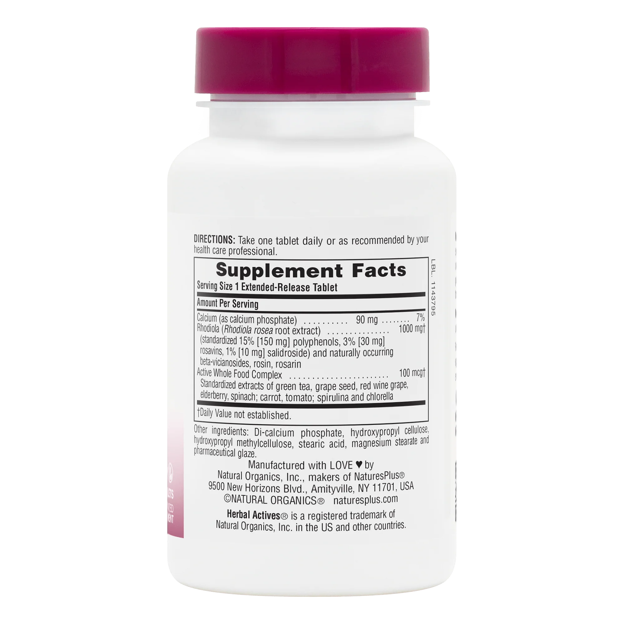 Herbal Actives Rhodiola Extended Release Tablets - Image 2