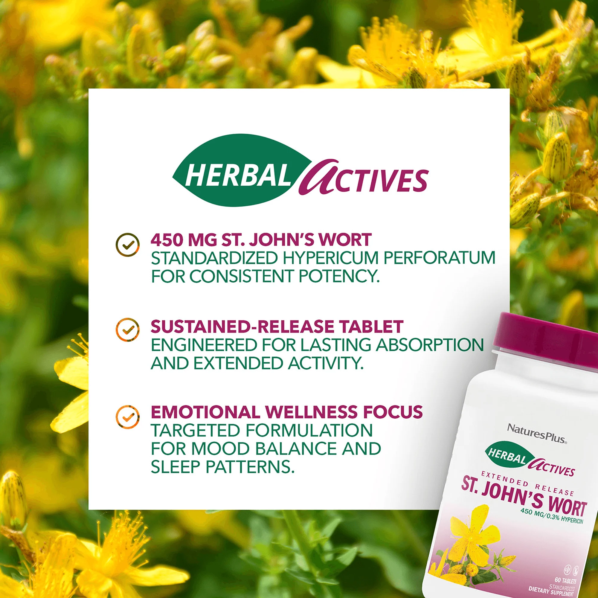 Herbal Actives St. John's Wort 450 mg Extended Release Tablets - Image 4