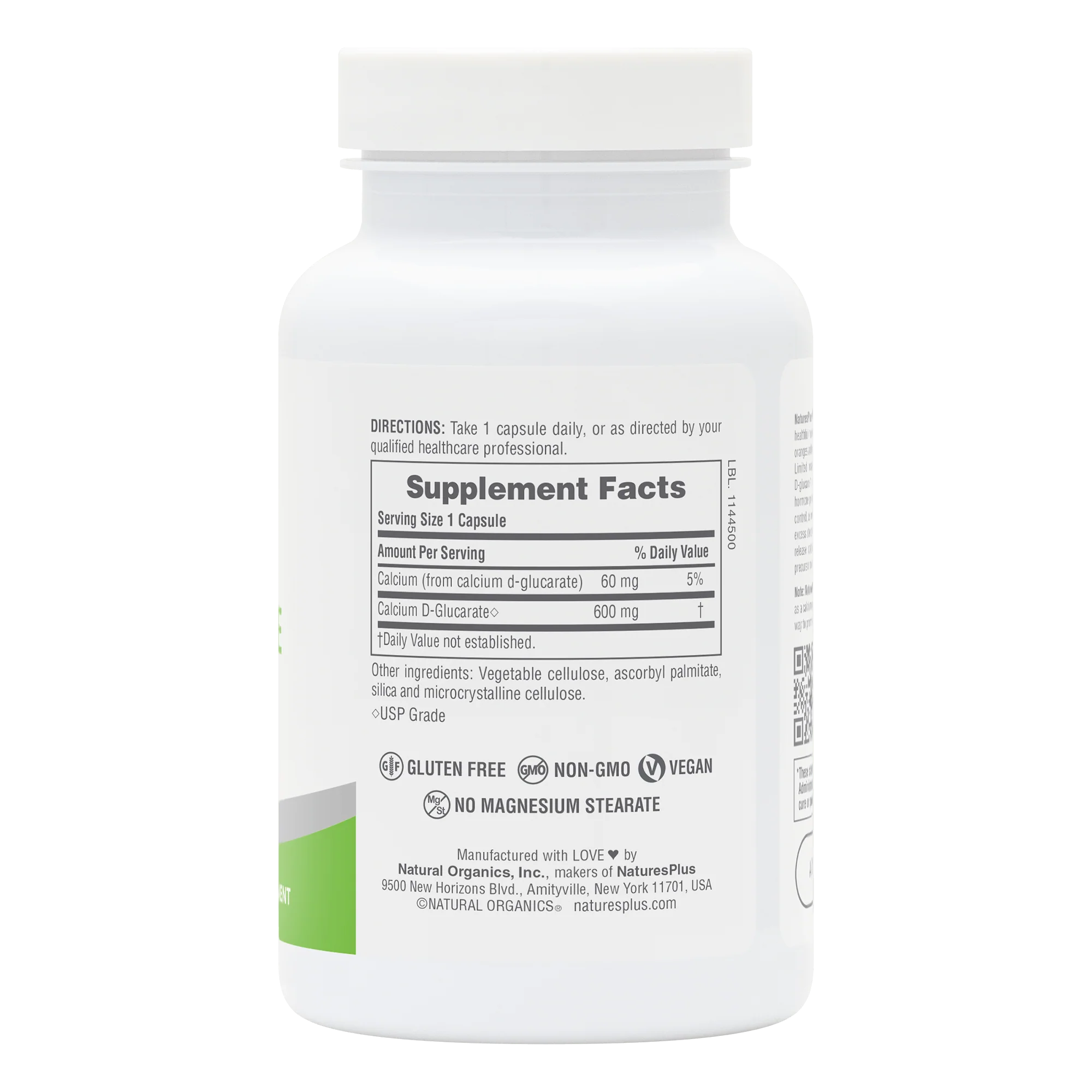 NaturesPlus PRO Calcium D-Glucarate (CDG) 600 MG Capsules - Image 2