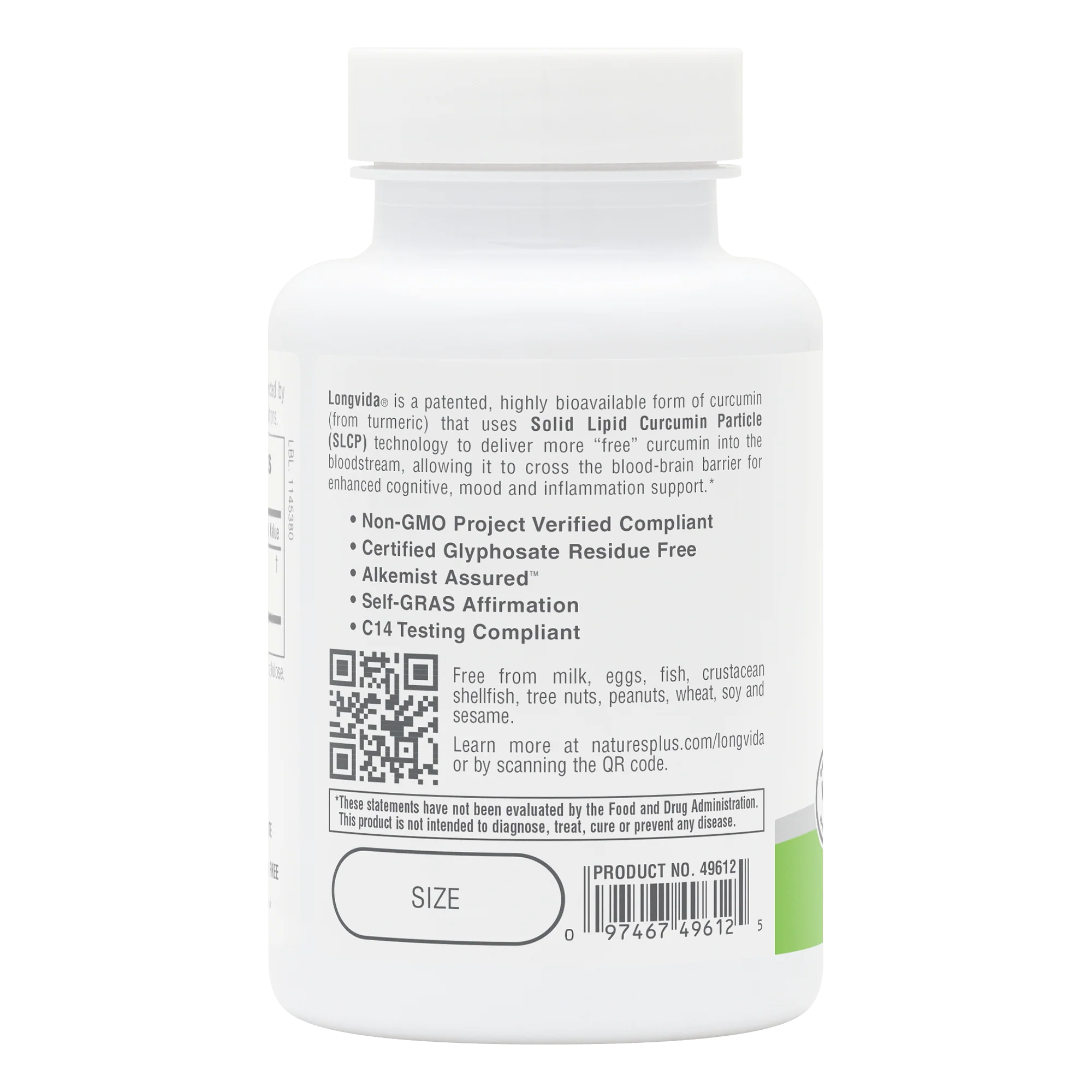 NaturesPlus PRO Curcumin Longvida® 500 MG Capsules - Image 3