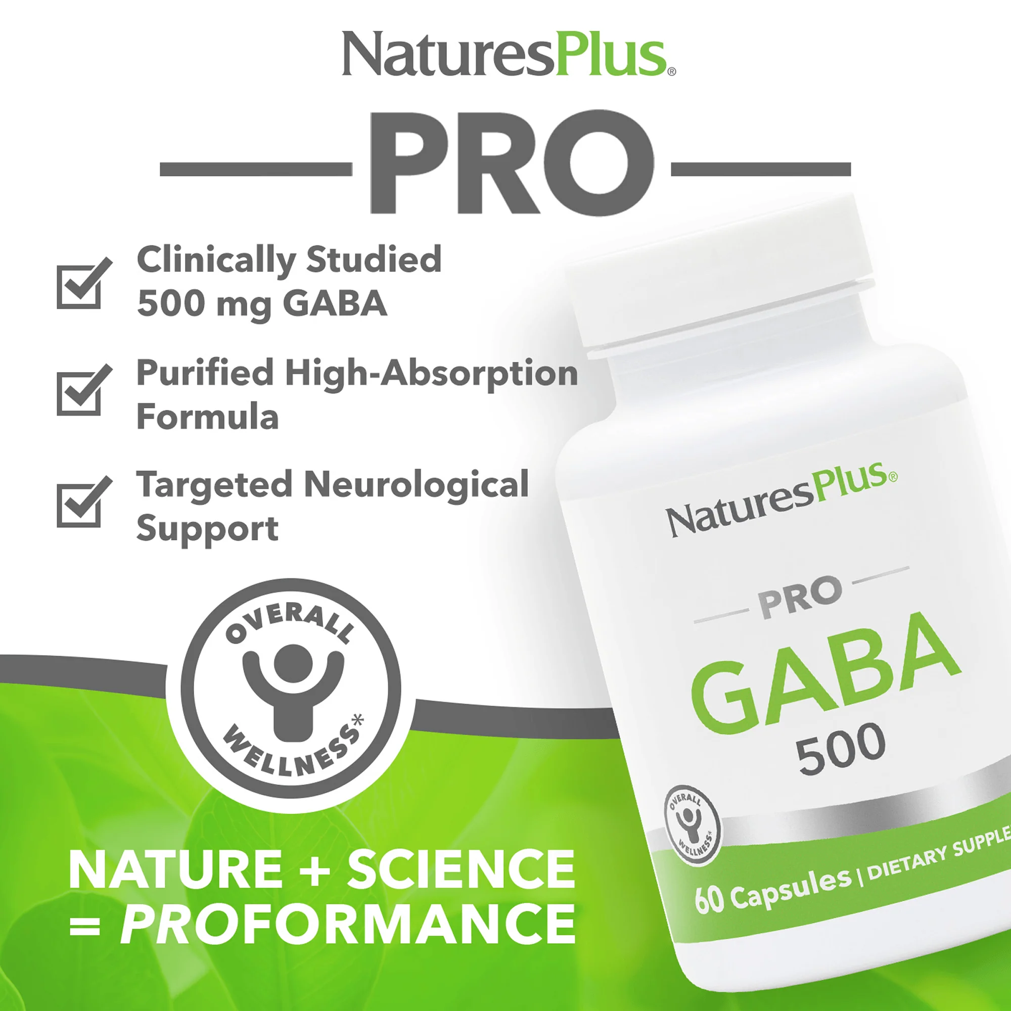 NaturesPlus PRO GABA 500 mg Capsule - Image 4