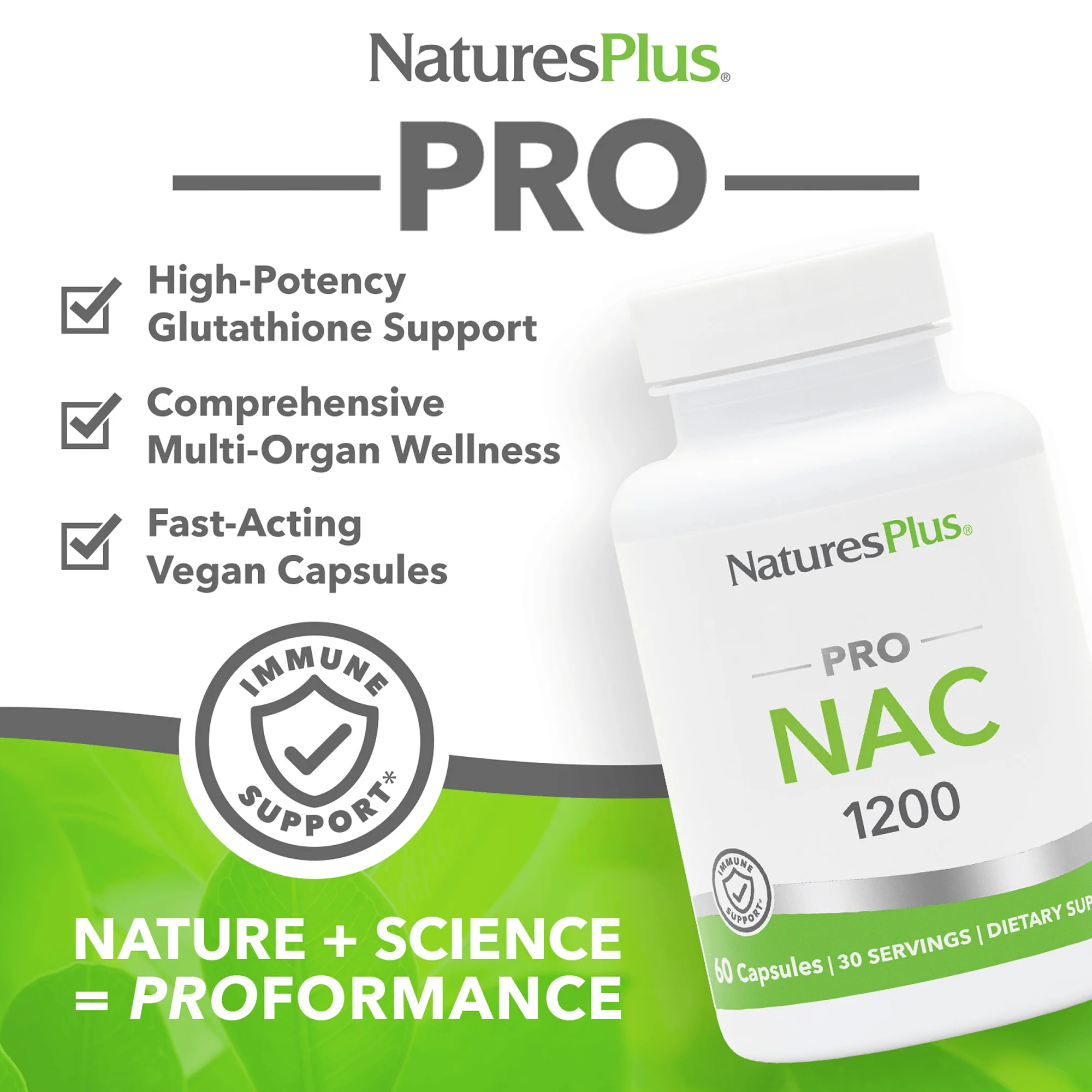 NaturesPlus PRO NAC 1200 Capsules - Image 4