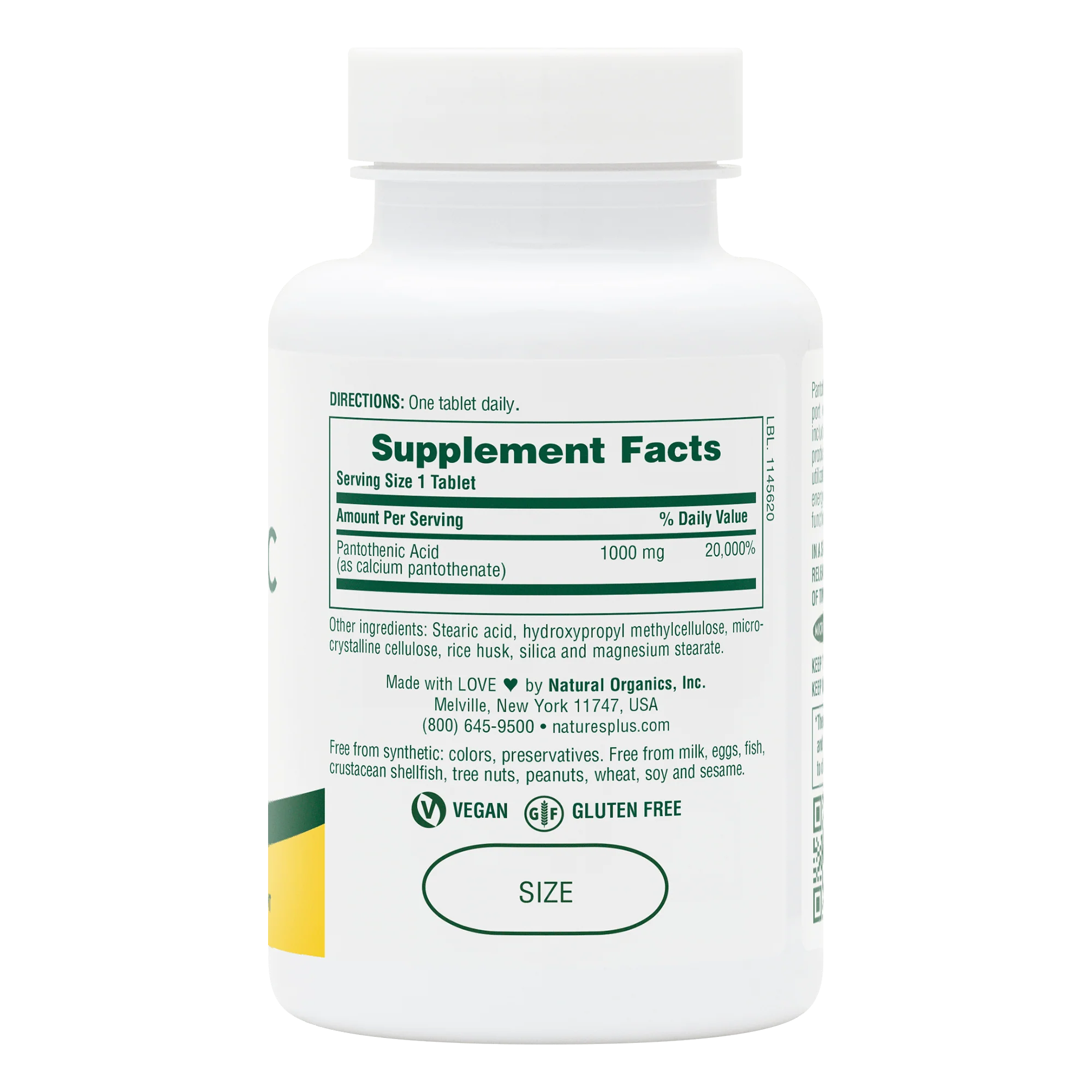 Pantothenic Acid 1000 mg Sustained Release Tablets - Image 2