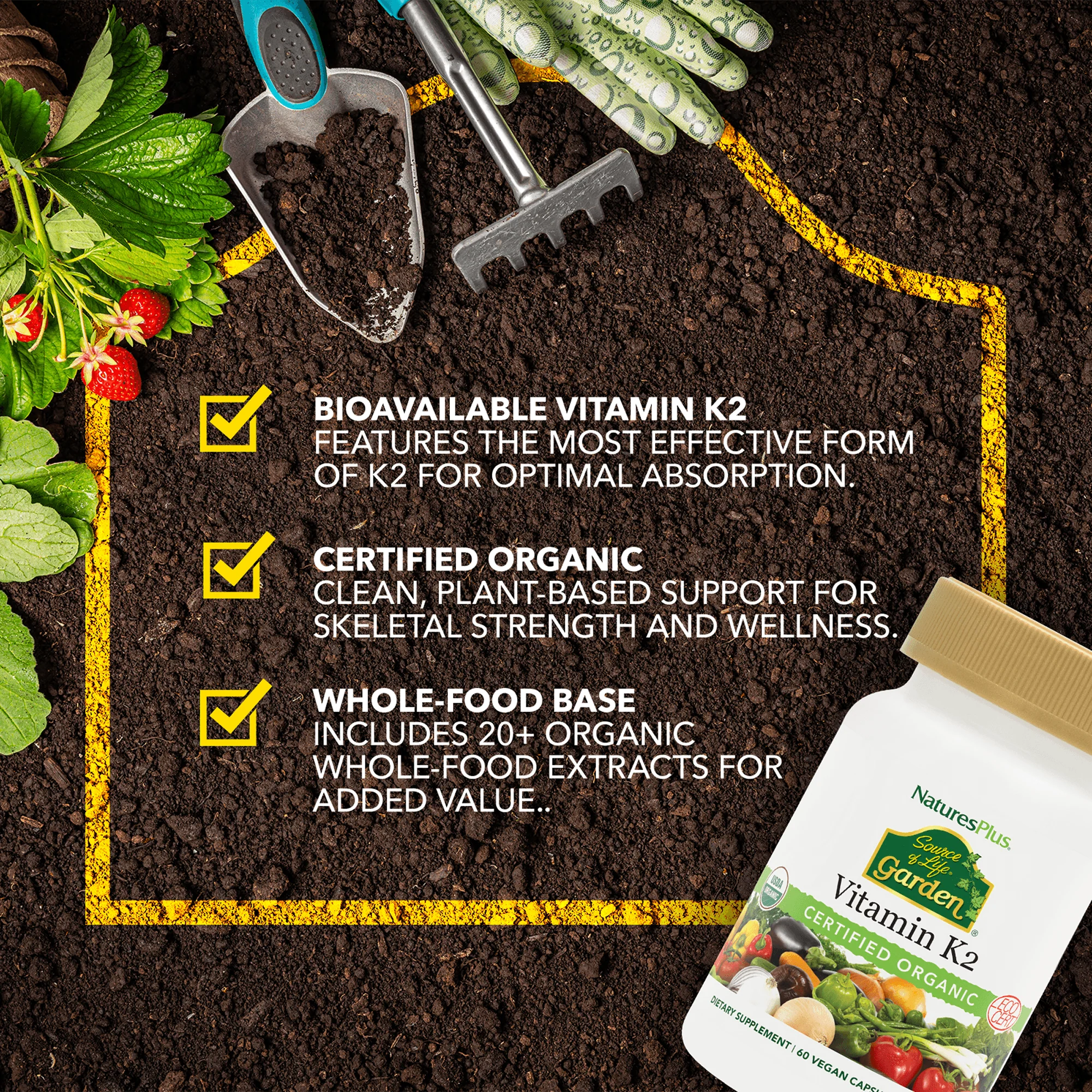 Source of Life® Garden Vitamin K2 120 mcg Capsules - Image 4