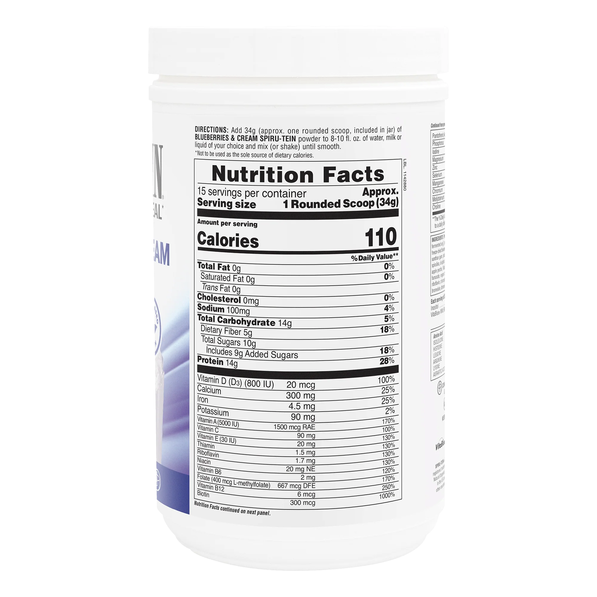 SPIRU-TEIN® Protein Powder Meal** - Blueberries & Cream - Image 2