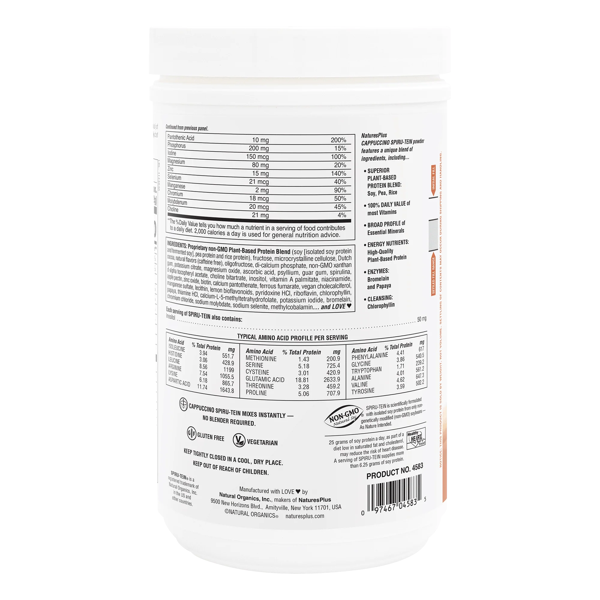 SPIRU-TEIN® Protein Powder Meal** - Cappuccino - Image 3