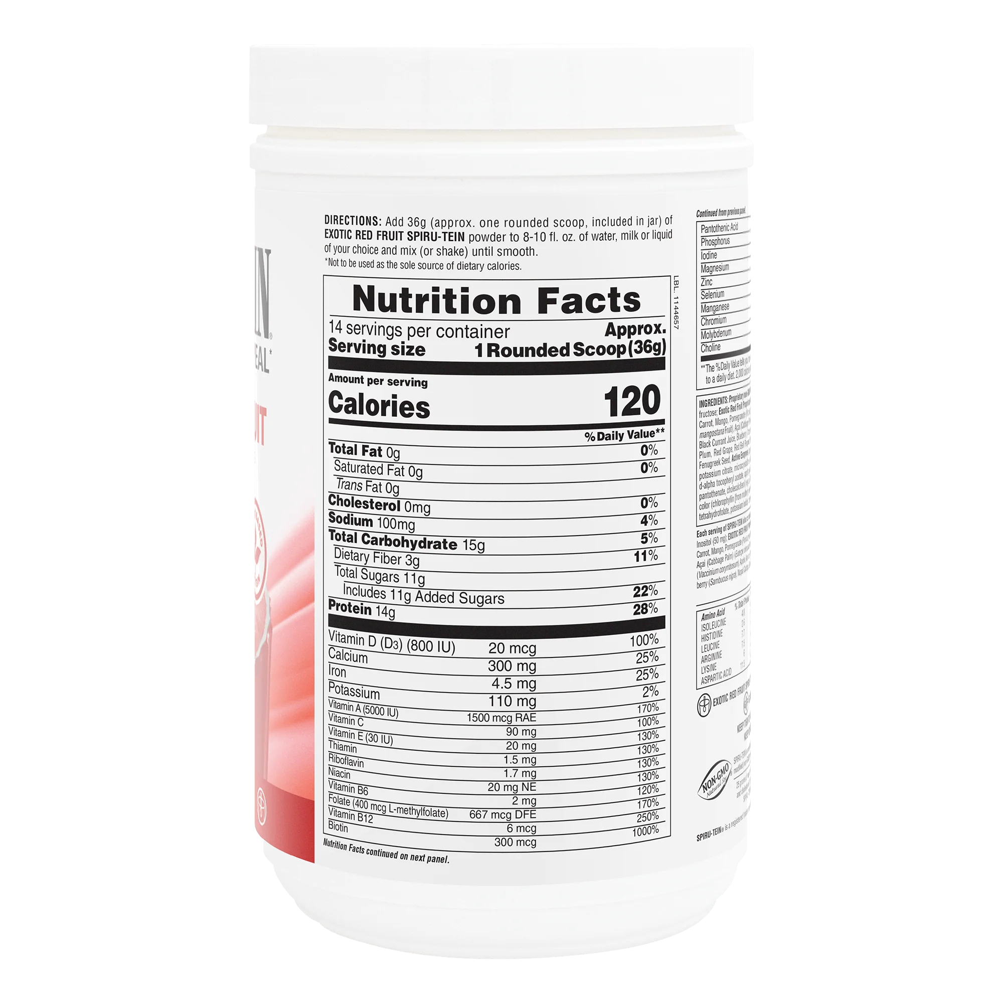 SPIRU-TEIN® Protein Powder Meal** - Exotic Red Fruit - Image 2