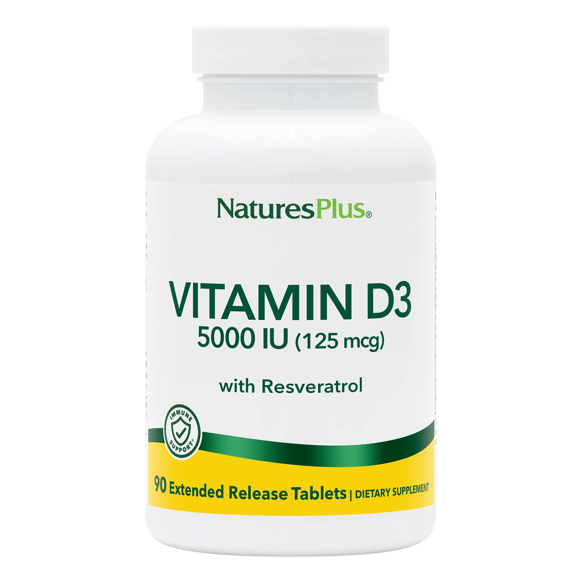 Vitamin D3 5000 IU with 25 mg Resveratrol Extended Release Tablets